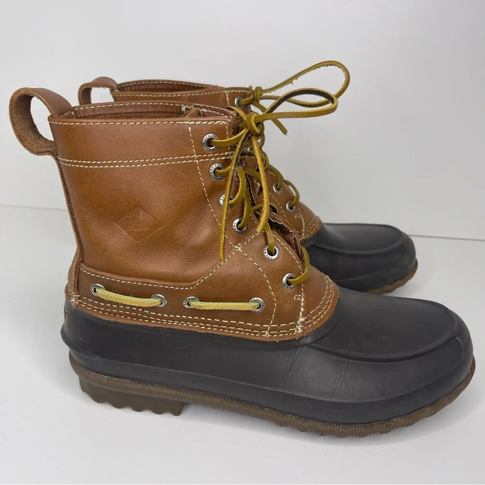 Sperry Men's 8 Brown Leather Decoy Duck Boots Winter‎ Weather Gorpcore Outdoor